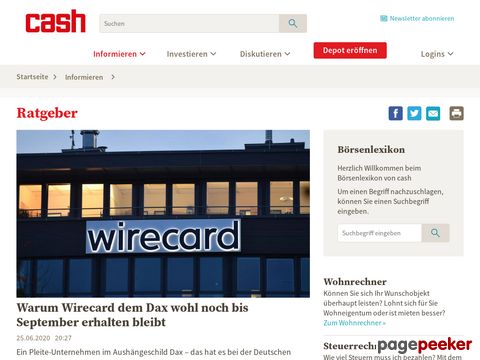 Der Online Anlageberater von Cash.ch