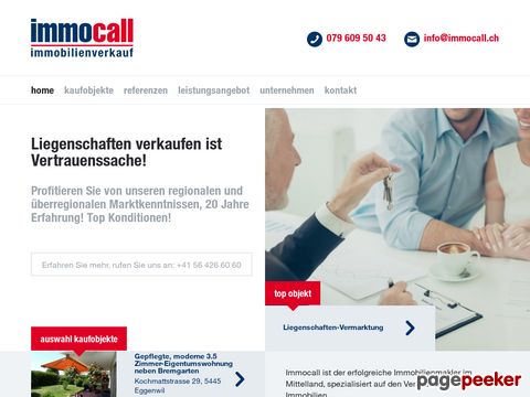 Immocall.ch Immobilien Verkauf und Beratung Kanton Zürich und Aargau