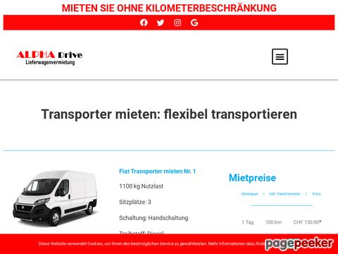 ALPHA Drive Lieferwagen Vermietung in der Schweiz