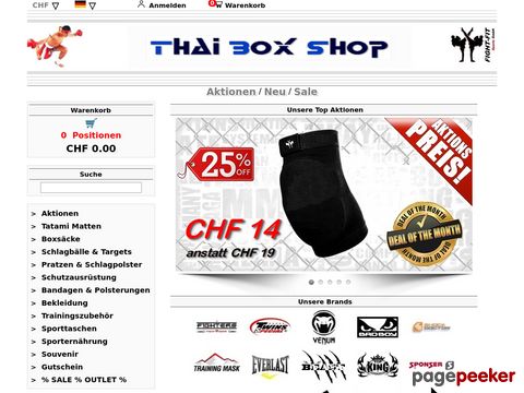 Thai Box Shop - Online Shop für Kampfsportartikel