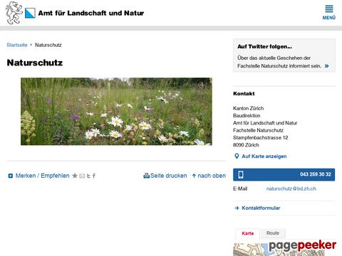 Fachstelle Naturschutz - Fachstelle Naturschutz - Amt für Landschaft und Natur - Baudirektion - Internet Kanton Zürich