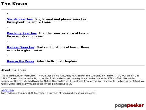 Koran in englischer Sprache (online)