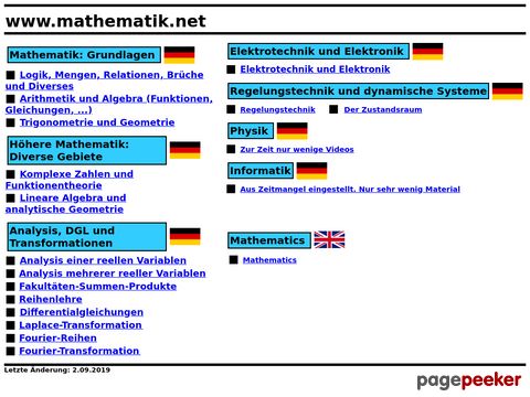 mathematik.net - Lehrgang, Links, Buchtips