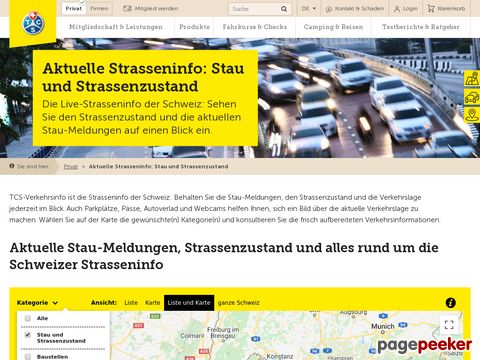 TCS Verkehrsinfo - Behinderungen / Strassenzustandsbericht / Parkhäuser