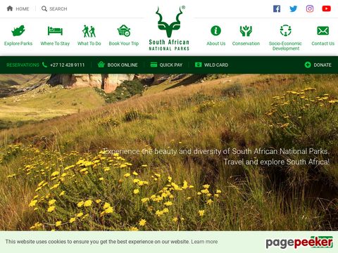 South Africa National Parks - SANParks - Official Website - Accommodation, Activities, Prices, Reservations