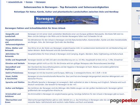 reisezielinfo.de - Norwegen - Fakten, Infos, Tipps