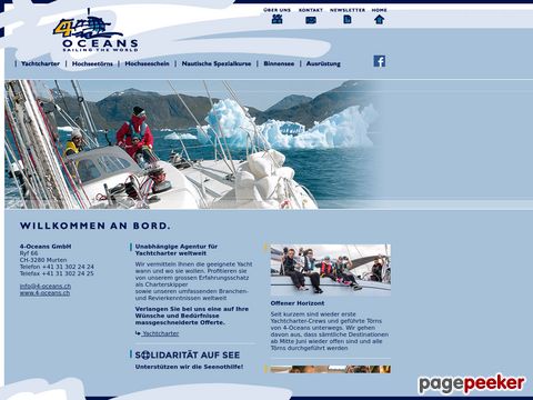 4oceans.ch - Hochseegeln Yachtcharter, Segeltörns, Ausbildung