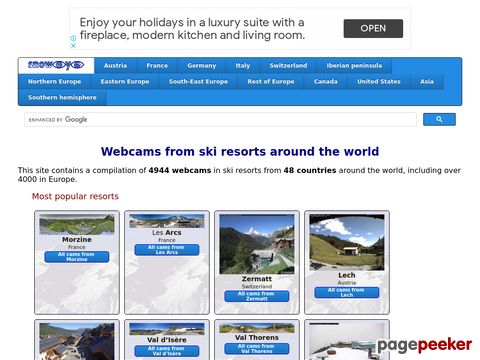snoweye.com - webcams from ski resorts around the world
