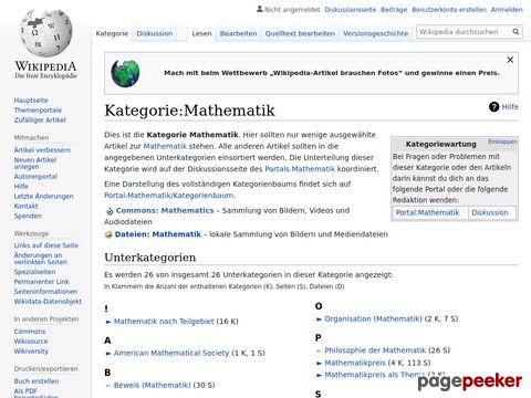 Mathematik - Wikipedia - Mathematische Begrifferklärungen