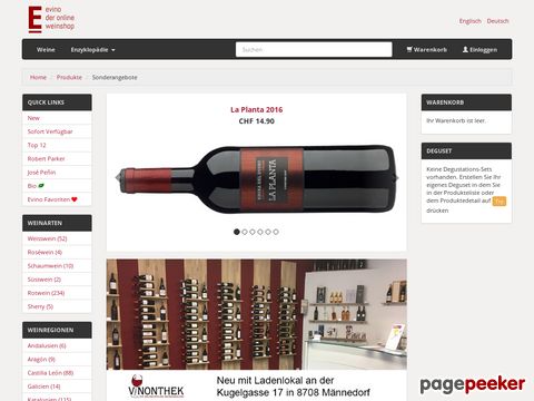 EVINO.ch - vino online - Weinshop spanische Weine