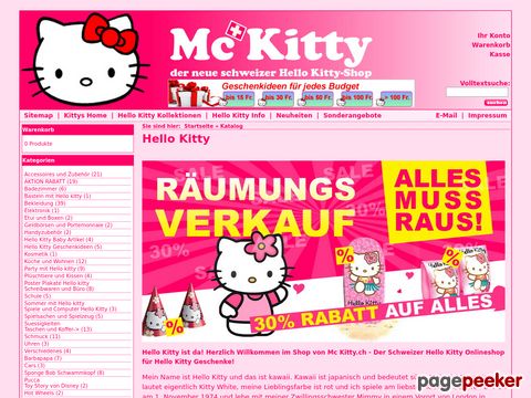 Hello Kitty Shop Schweiz - McKitty.ch für Geschenke und Geschenkideen