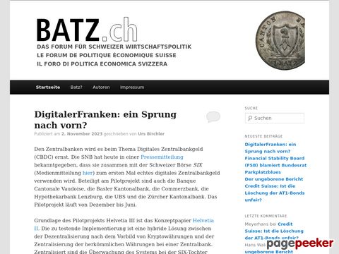 Batz.ch - Das Forum für Schweizer Wirtschaftspolitik