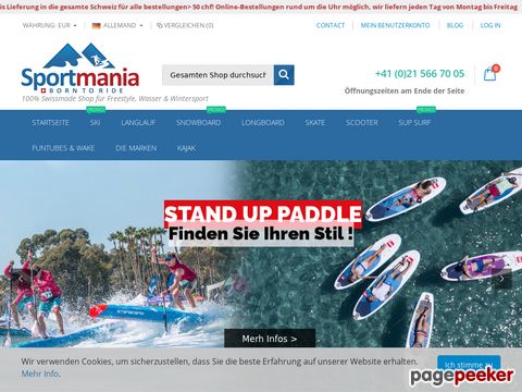 Sportmania.ch - Online Skishop, Snowboard Shop, Scooter, Longboard, Sup in der Schweiz