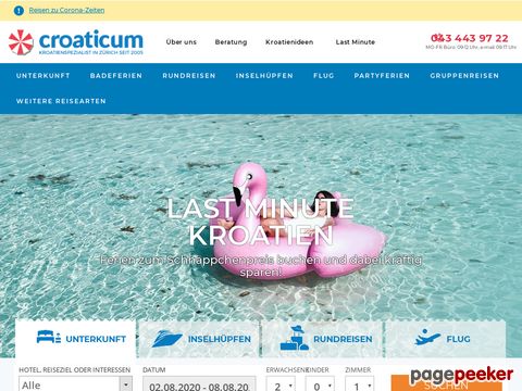 Croaticum Ihr Kroatienspezialist | Hotels, Ferienwohnungen, Billigflüge, Gruppenreisen