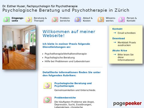 praxispsychologie.ch - Dr. phil. Esther Huser - Psychotherapie - Verhaltenstherapie - psychologische Beratung