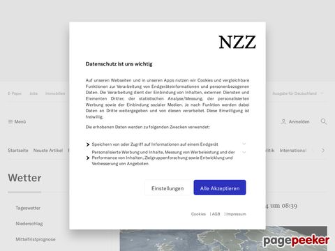 Wetter (NZZ Online, Neue Zürcher Zeitung)