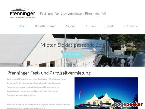 pfenninger-partyzelte.ch - Pfenninger Fest + Partyzelt-Vermietung