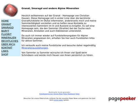 Alpine Mineralien und Granatstufen
