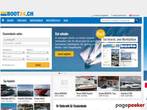 boot24.ch - Grösster Schweizer Bootsmarkt für Boote, Occasionsboote