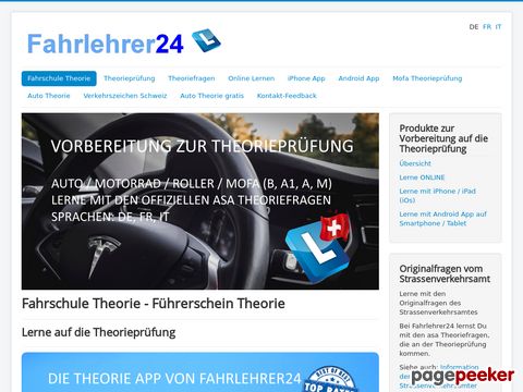 Fahrlehrer24.ch - Das Lernportal für Verkehrstheorie, Theorieprüfung und Auto Theorie