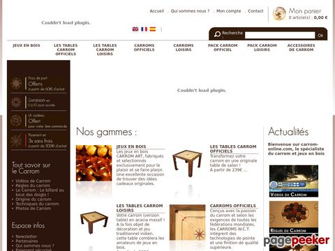 carrom-online.com - Carrom boards and accessories (French)