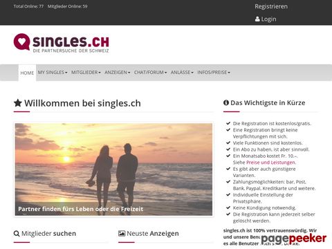 Singles.ch - Partnersuche per Kontaktanzeige