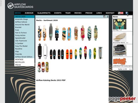 Slalom Skateboards of AIRFLOW and PC SLALOMBOARDS