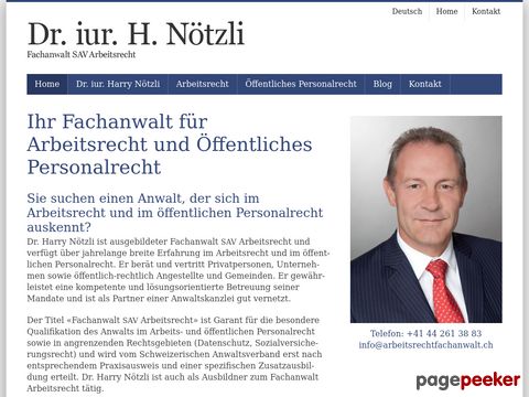 Dr. iur. Harry Nötzli - Anwalt für Arbeitsrecht in Zürich