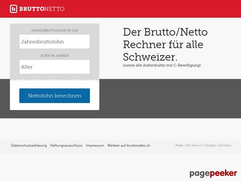 bruttonetto.ch – Der Lohn- und Gehaltsrechner für die Schweiz