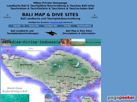 Tauchen in Bali - Tauchplätze Information & Deutsche Tauchschule Info Map Bali Landkarte