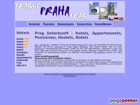 Hotels und Pensionen in Prag bei CzechPoint21