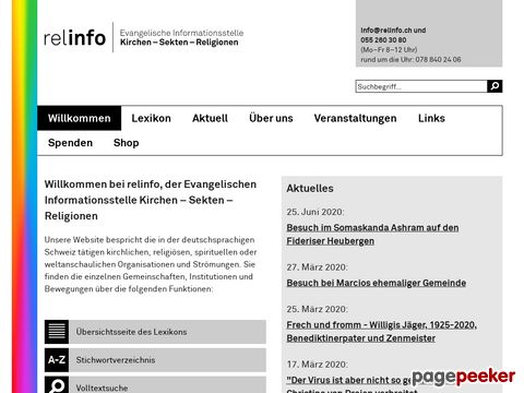 Relinfo.ch - Infos zu Kirchen - Sekten - Religionen