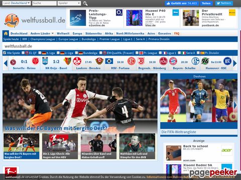 weltfussball.de - Fussball - Ergebnisse - News - Statistiken