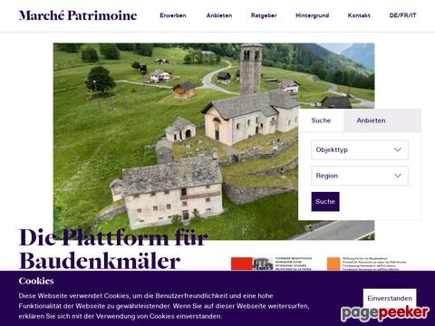 Marché Patrimoine - Die Plattform für Schweizer Baudenkmäler