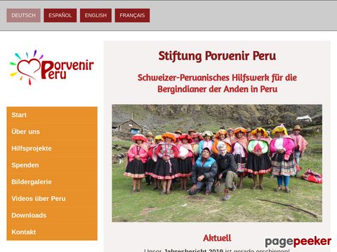 porvenirperu.org - Hilfsprojekte Peru - Stiftung für die Hilfe der Indigenen Völker in Peru