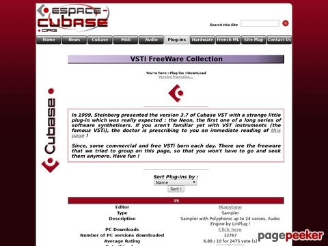 Plug-ins / DownLoad / VSTi FreeWare Collection - Espace Cubase