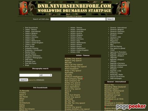 DNB.NEVERSEENBERFORE.COM - World Wide Drum And Bass Startpage