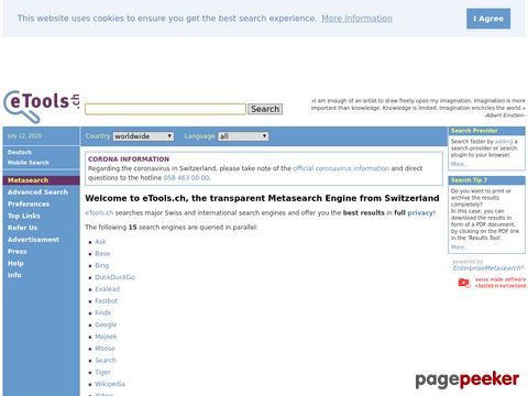 eTools.ch: Die transparente Meta-Suchmaschine aus der Schweiz