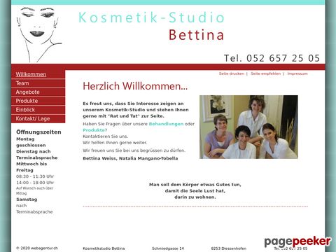 kosmetikstudio-bettina.ch - Kosmetikstudio Thurgau