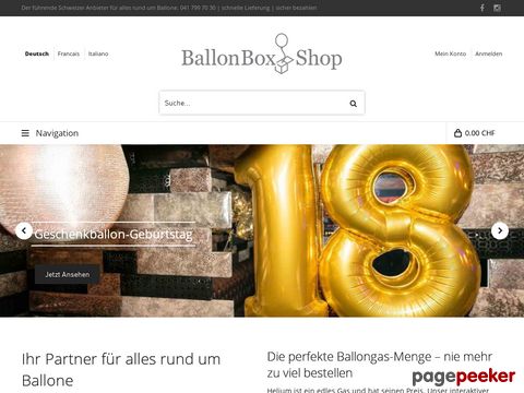 BallonBox Shop - Geschenkideen zu vielen Themen wie Hochzeit, Geburtstag und vielen anderen.