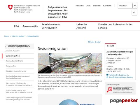Swissemigration - Leben und Arbeiten im Ausland
