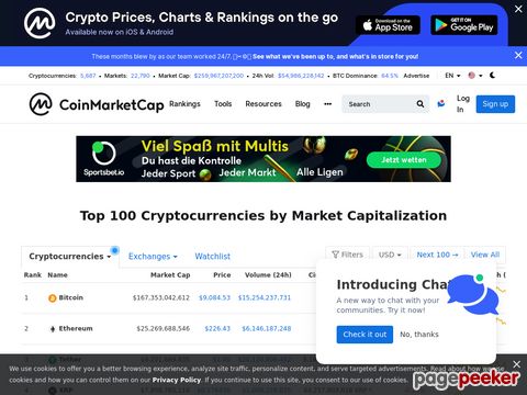 CoinMarketCap - Cryptocurrency Market Capitalizations