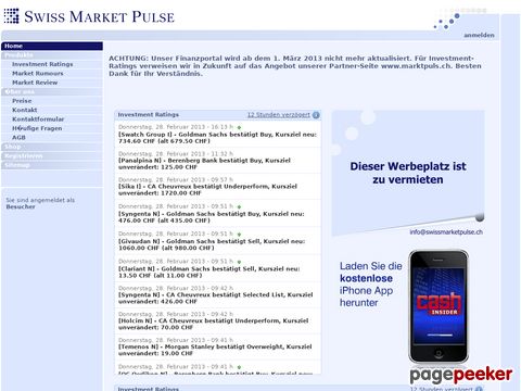 Swiss Market Pulse AG - Informationen vom Schweizer Aktienmarkt