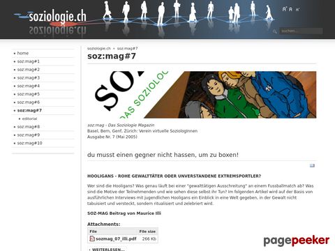 Bericht über Hooligans - soz:mag online | Illi