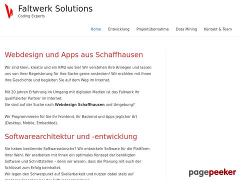 Faltwerk Solutions - Webdesign aus Schaffhausen