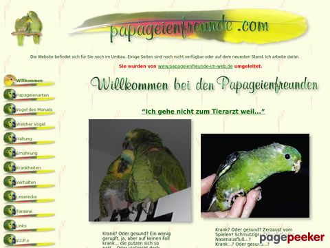 Papageienfreunde.com - die Site für Haltung, Ernährung, Krankheiten, Artenbeschreibungen