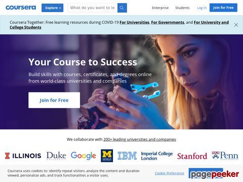 Coursera.org - Take free online classes from 80+ top universities and organizations