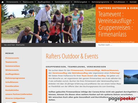 Rafters.ch Firmenevents Teamevents, Vereinsausflüge