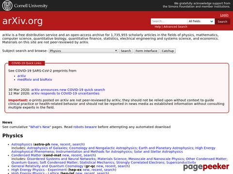 arxiv.org - Datenbank für wissenschaftliche Publikationen