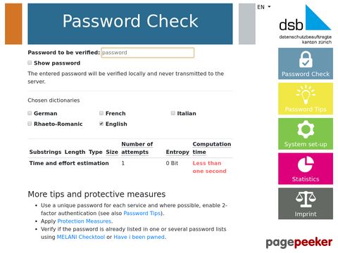 Datenschutzbeauftragter - Passwortcheck